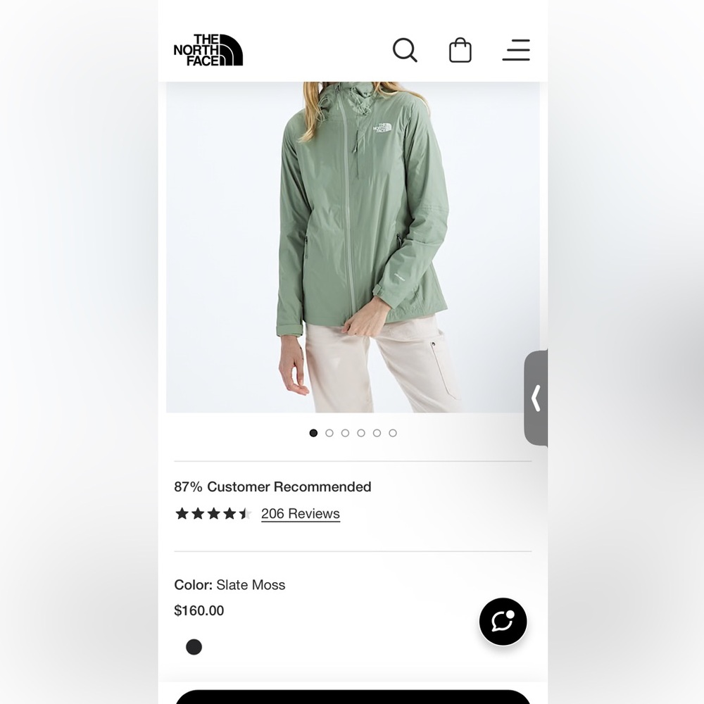 The North Face Women's Mint Green  Rain Jacket XS